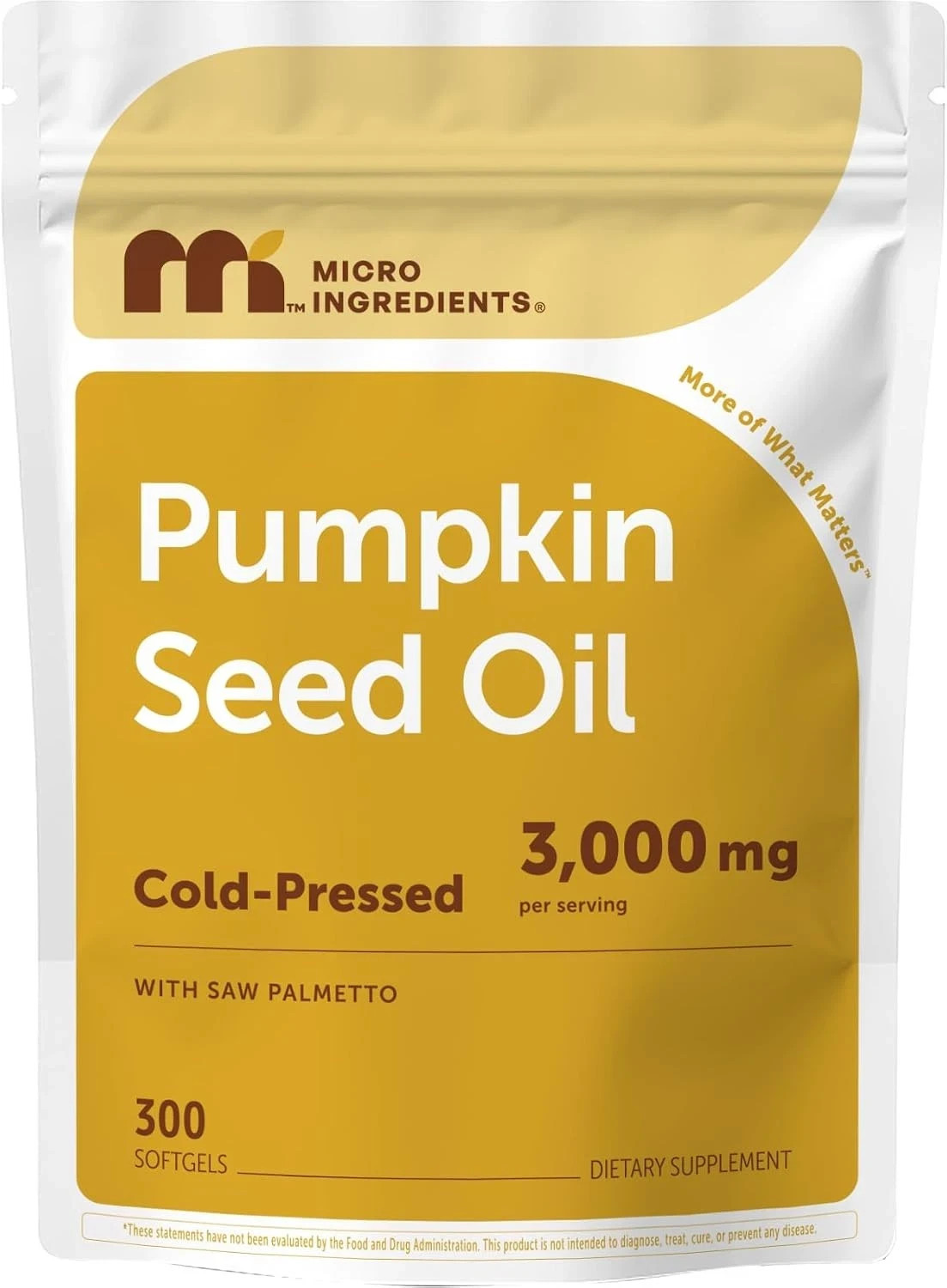 Micro Ingredients Cold Pressed Pumpkin Seed Oil 3000mg Saw Palmetto 300 Softgels