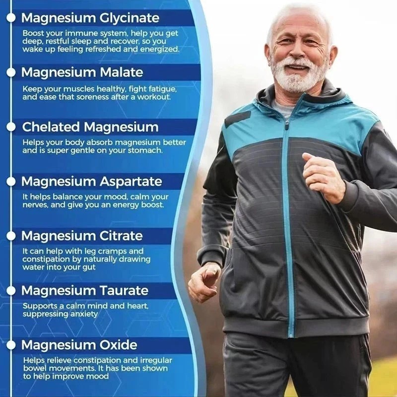 3PCS Viyouth Magnesium 7 Complex Capsules 60 Count Sleep Support Bone Health