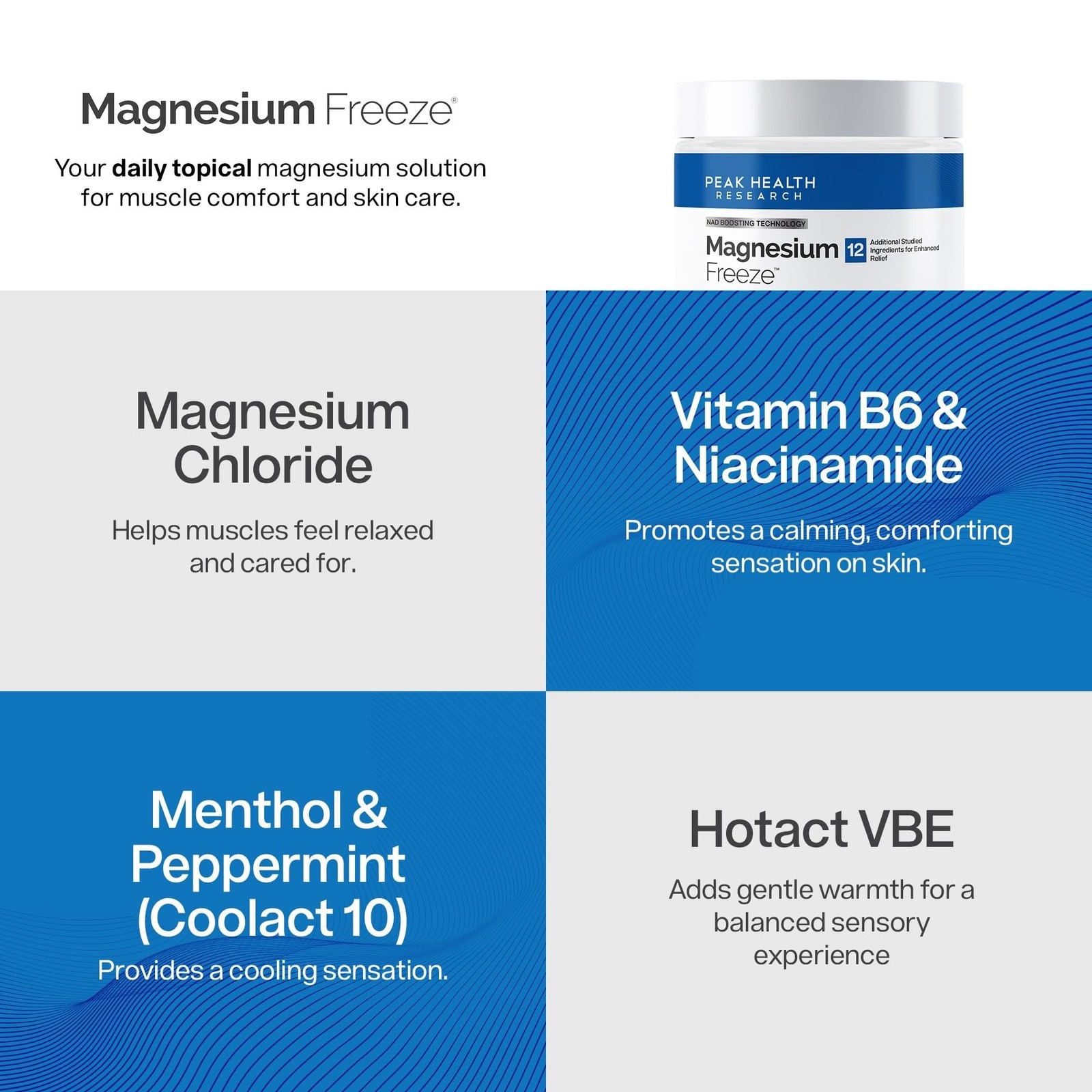 Magnesium Freeze – Topical Magnesium Cream with Niacinamide for Joints, Low Back