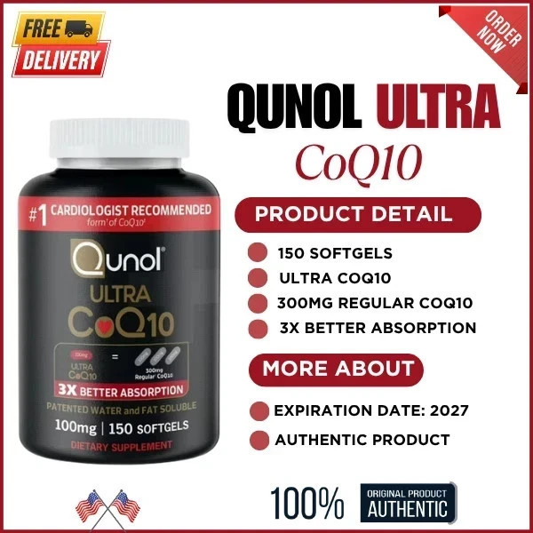 Qunol Ultra CoQ10 – 100 mg – 150 Softgels / NEW & SEALED / EXP 1/28