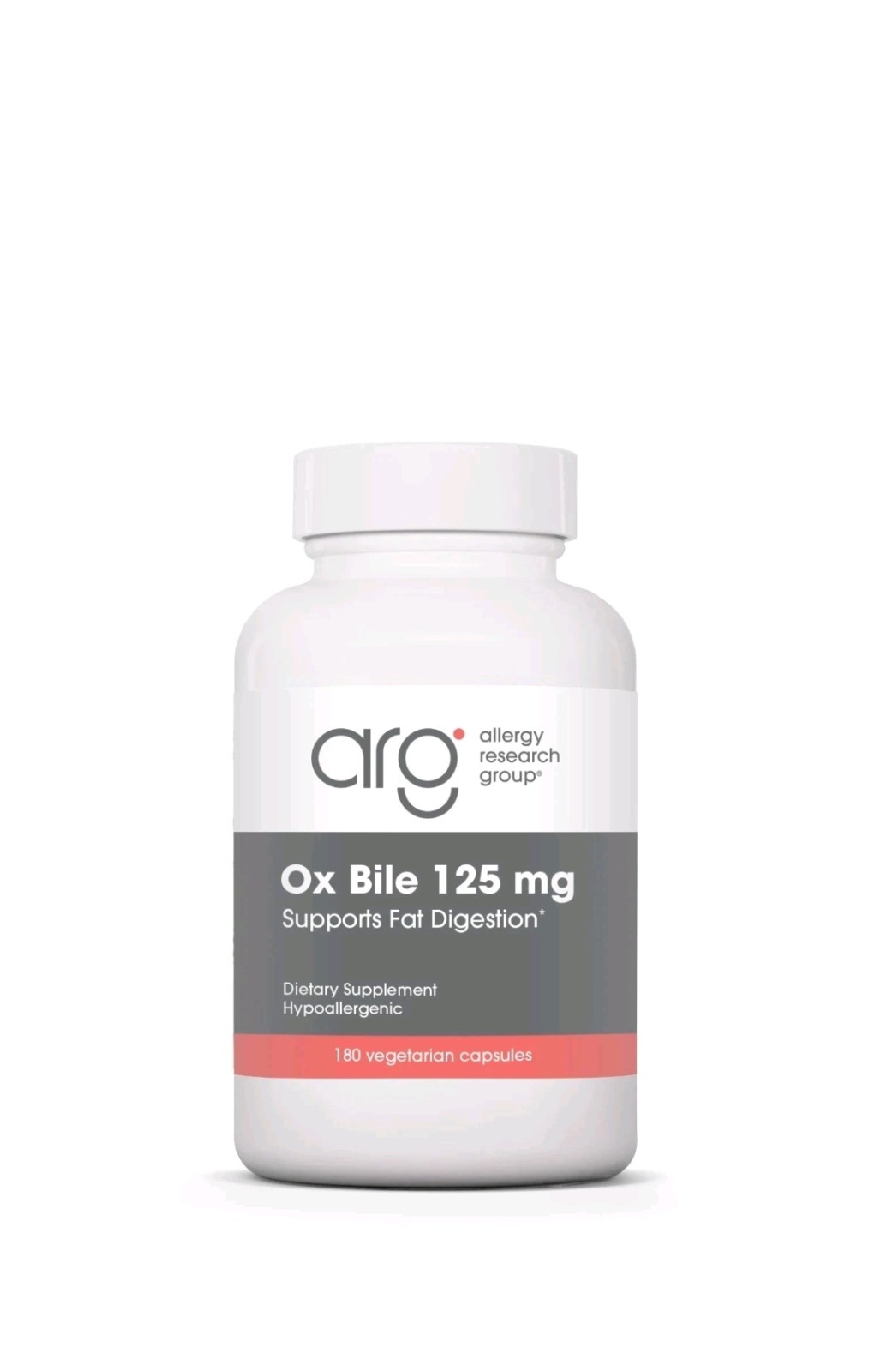 Ox Bile 125 mg, 180 Vegcaps Allergy Research Group Exp:01/2028 .#410