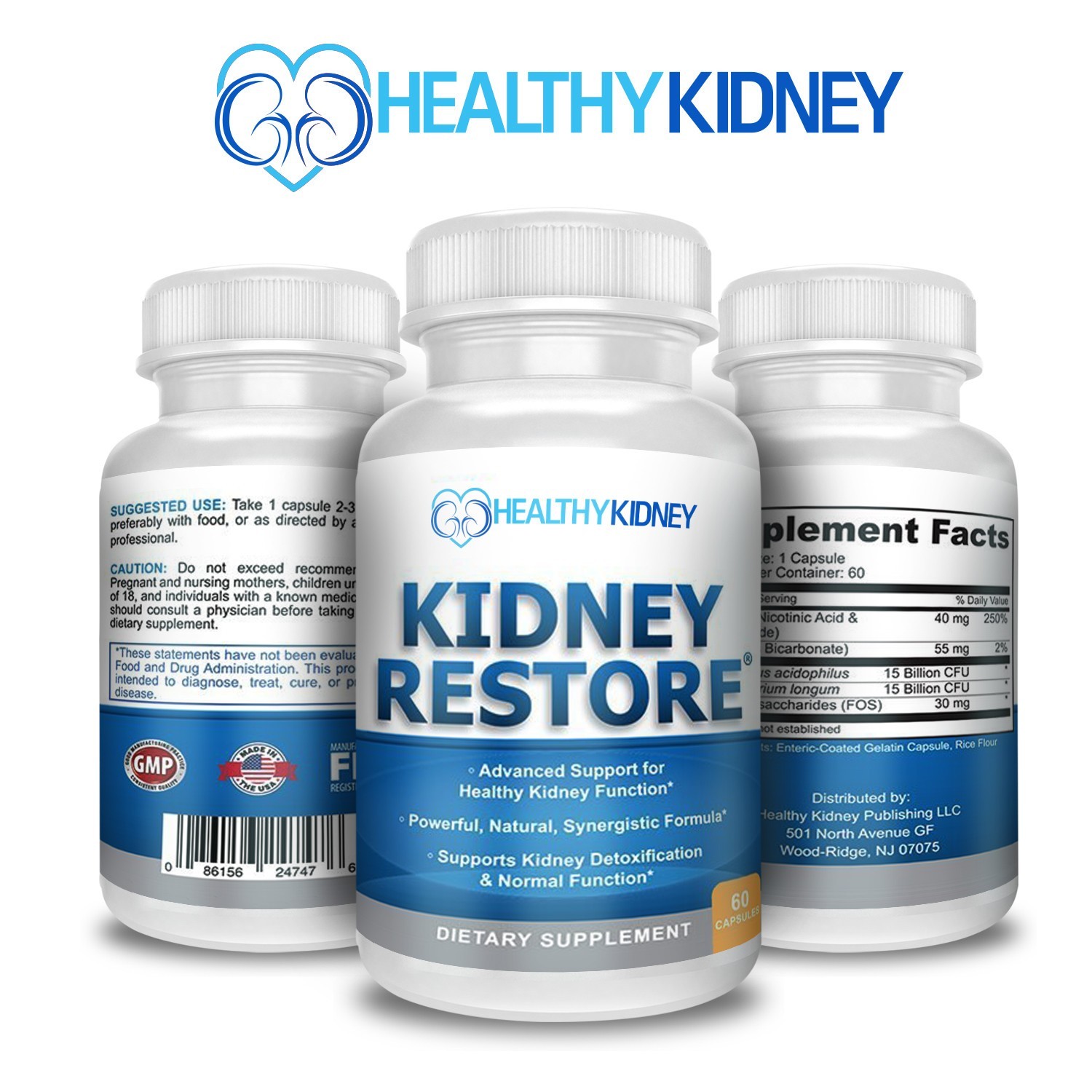1-5 Pack Kidney Restore Support Detox Cleanse Complete Flush Natural Supplement