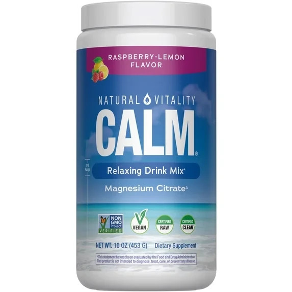 Natural Vitality Calm Magnesium 16oz Powder | Raspberry Lemon Flavored Supple…