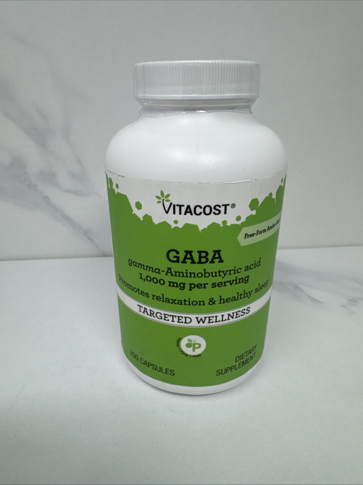 Vitacost GABA Gamma Aminobutyric Acid 1000 mg 200 Capsules Exp 04/2028 Sealed