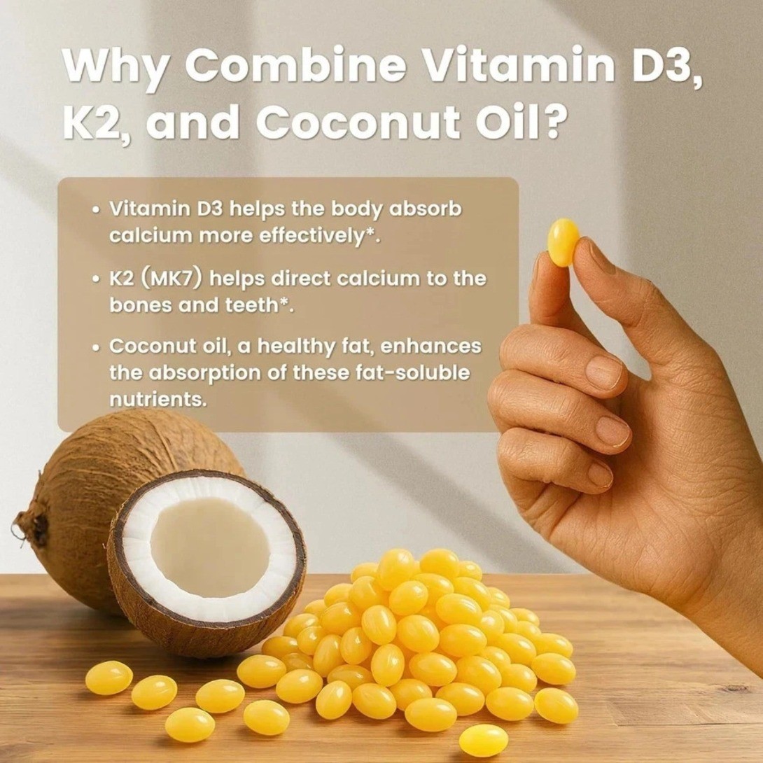 VEV Vitamin D3 Con K2 10000 IU, 300 Virgin Coconut Oil Softgels, 2 in 1 latest