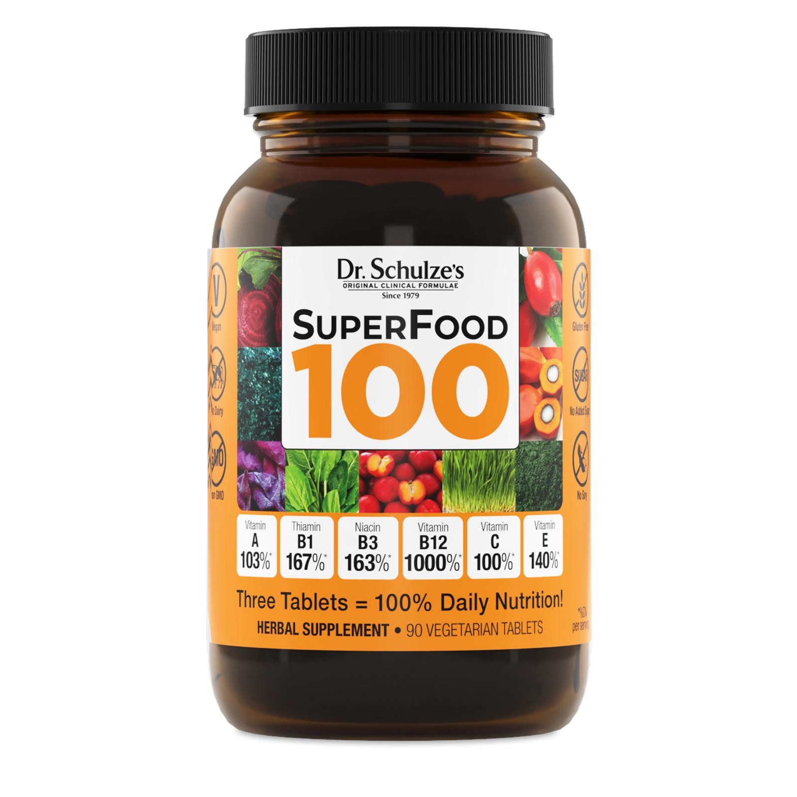 Dr. Schulze’s SuperFood 100 – Wellness & Energy Support – 90 Count