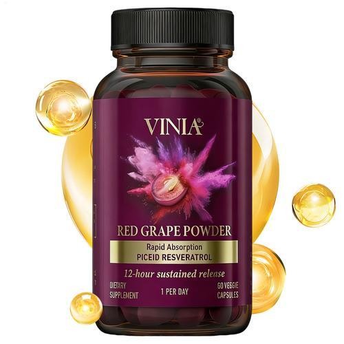 VINIA Resveratrol Piceid Supplementation Non-GMO, 60ct Increases Blood Flow