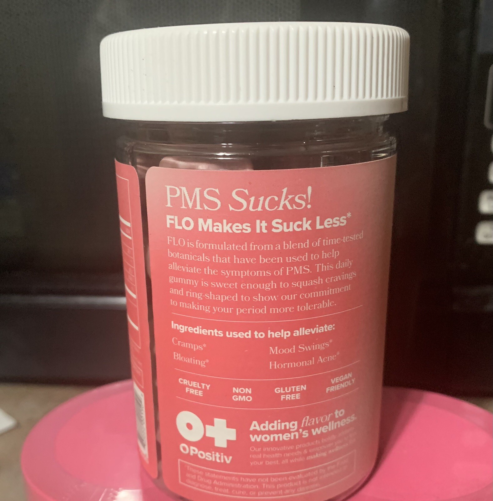 O Positiv FLO PMS Gummy Vitamins 60 Vegan Gummies – New & Sealed! Exp 06/2025