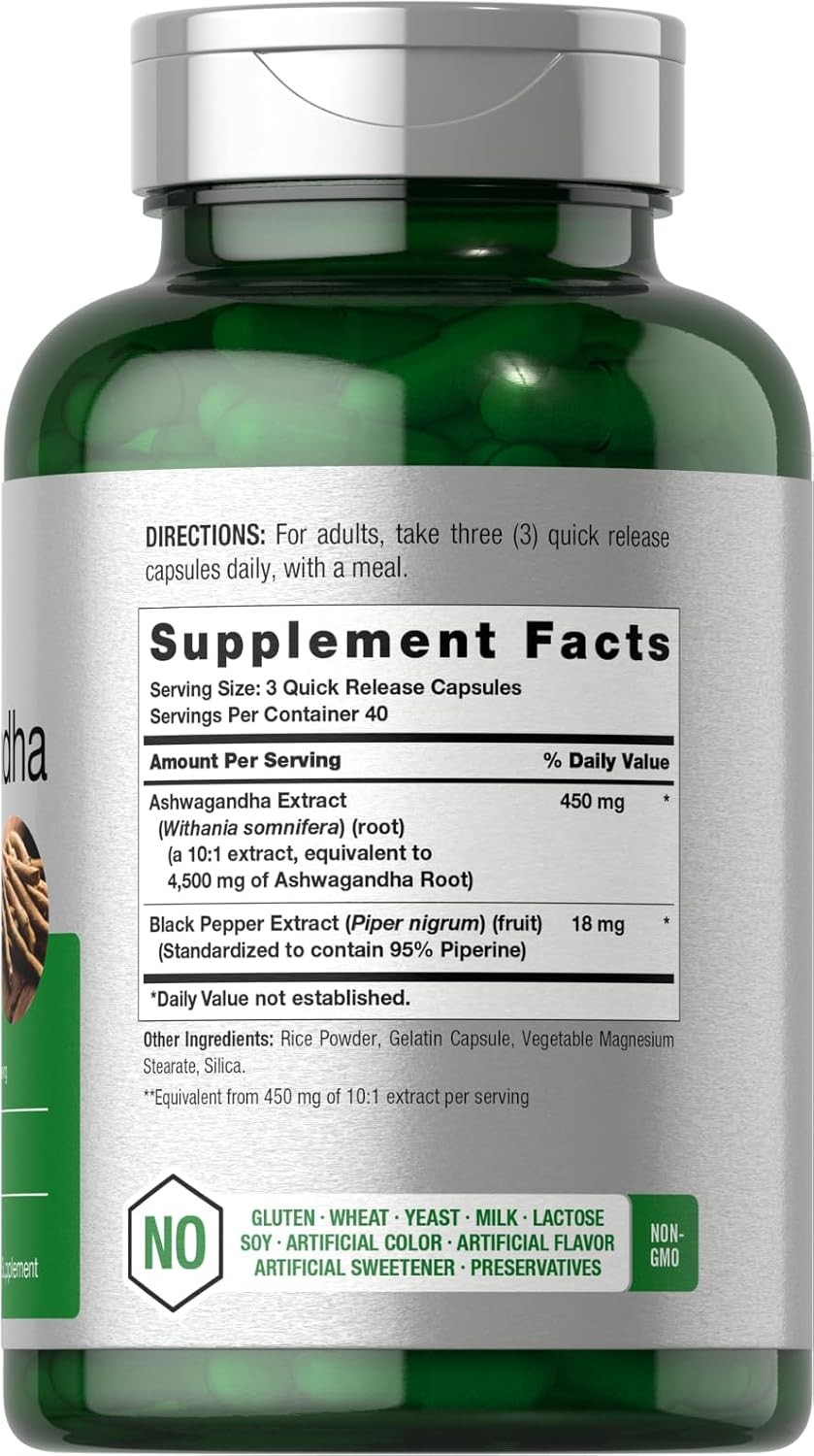 Ashwagandha Capsules | 4500 mg | 120 Count | by Horbaach
