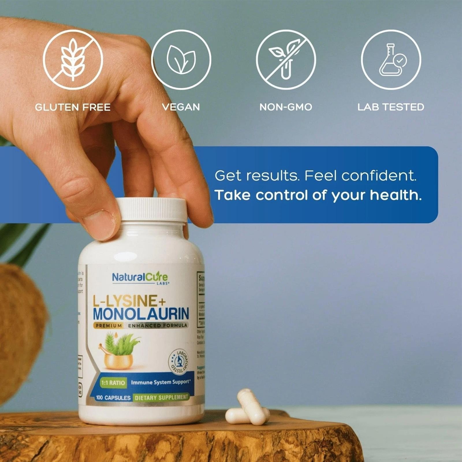 Labs L-Lysine + Monolaurin 600mg 100ct – Immune & Health Support