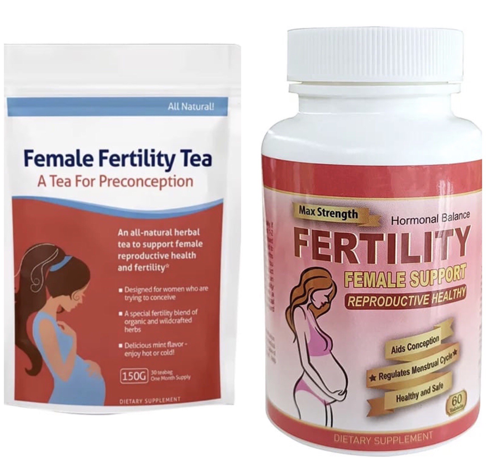 Wins Town Fertility Tablet for Women 1. Fertility Tea with 1 Prenatal Vitamins