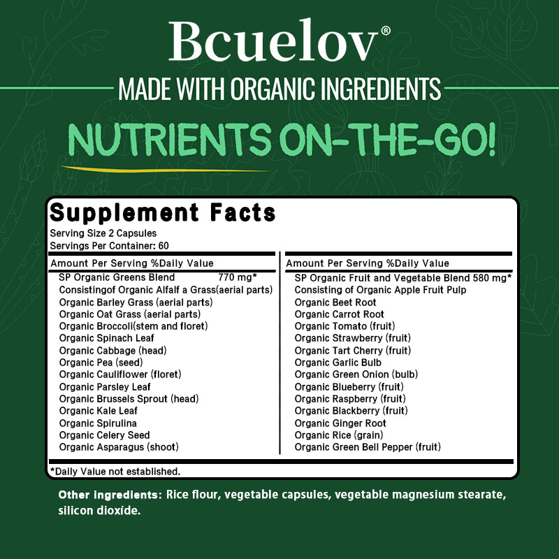 120Pcs Fruits and Veggies Supplement Balance of Daily Nature Fruits & Vegetables