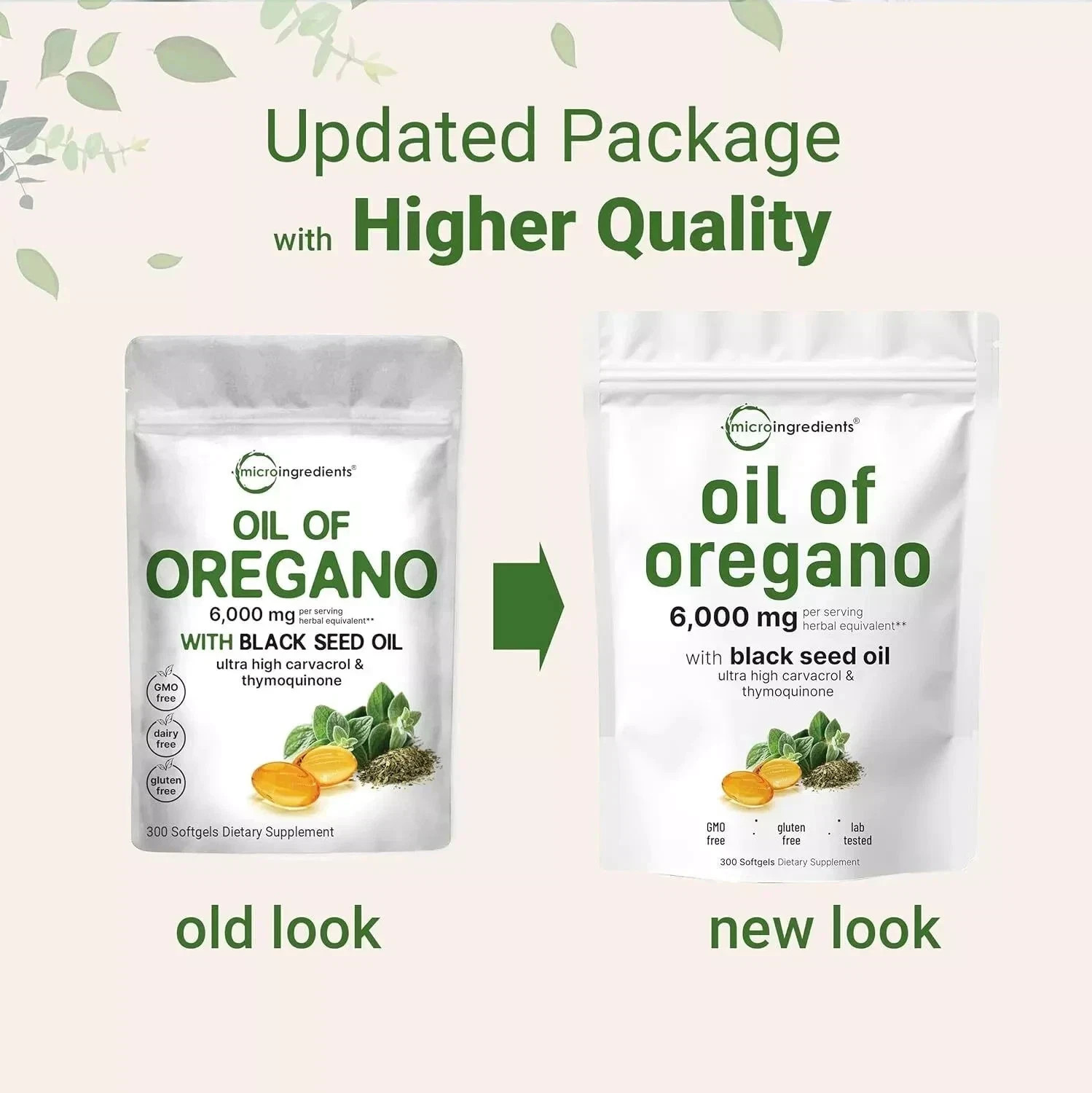 3 Pack Oil of Oregano with Black Seed Oil, 300 Softgels NEW Microingredients