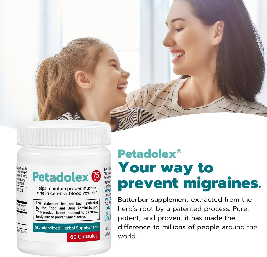 Migraine Relief – Patented Butterbur Root Extract, 75Mg Pa-Free Butterbur Extrac