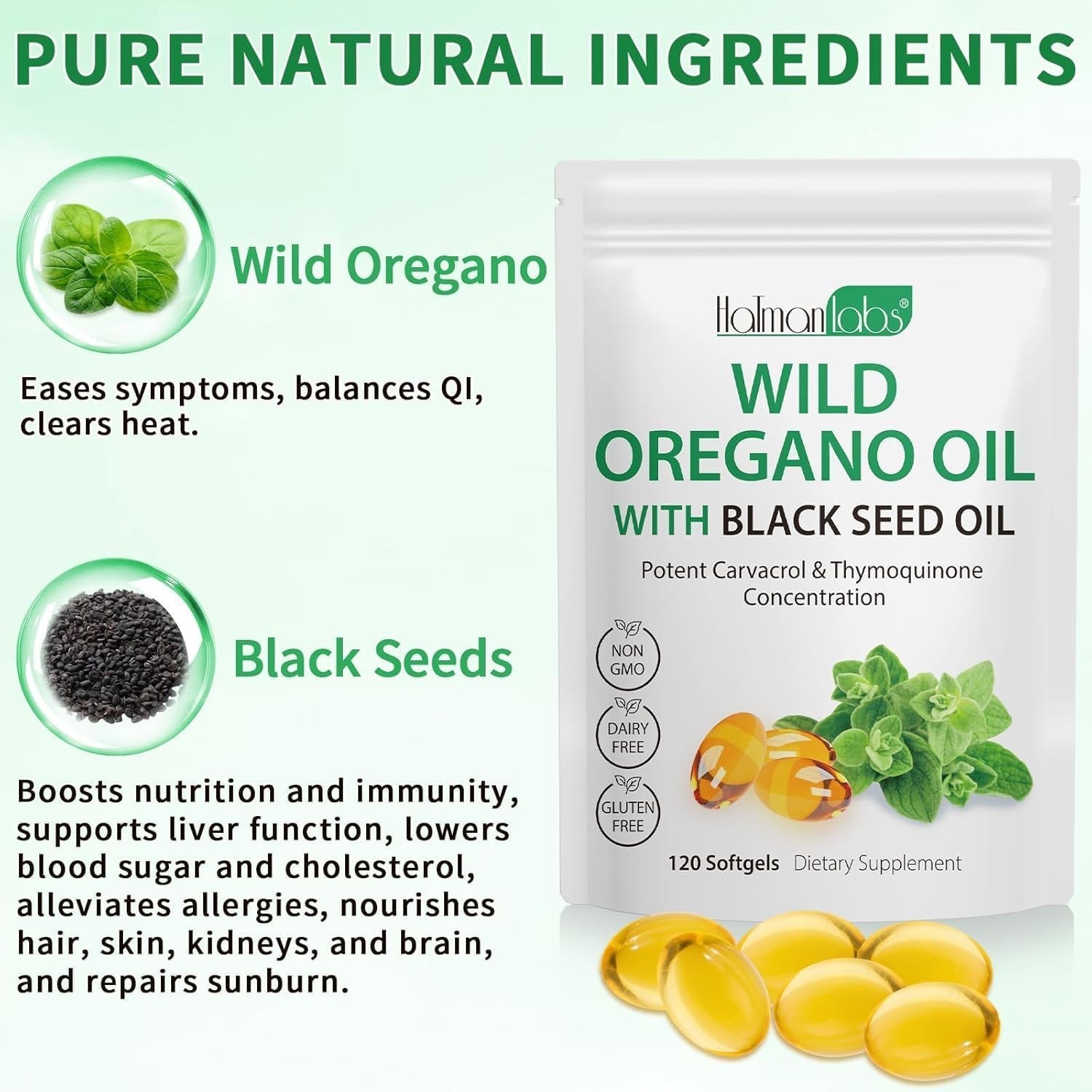 (2 Pack) Resilia Oil Of Oregano With Black Seed Oil 6,000MG NEW USA STOCK Free