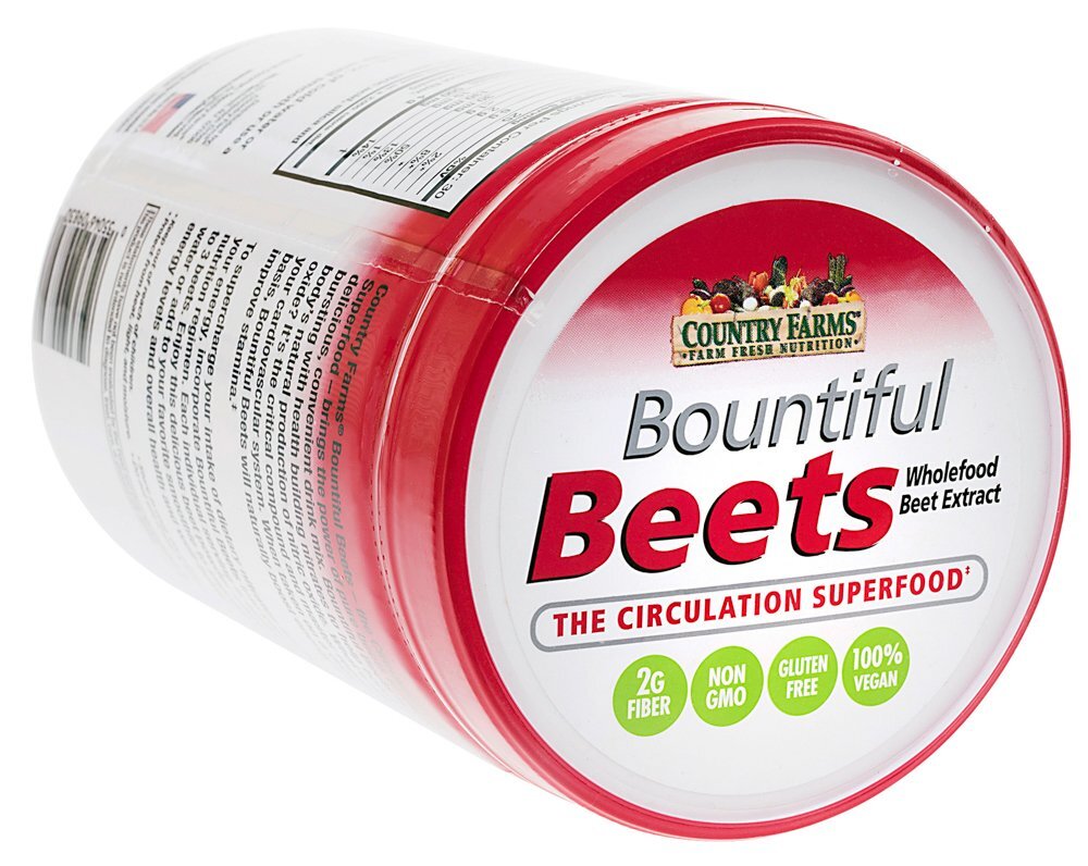 Country Farms Bountiful Beets Powder 30 Servings Cherry Flavor Circulation Su…