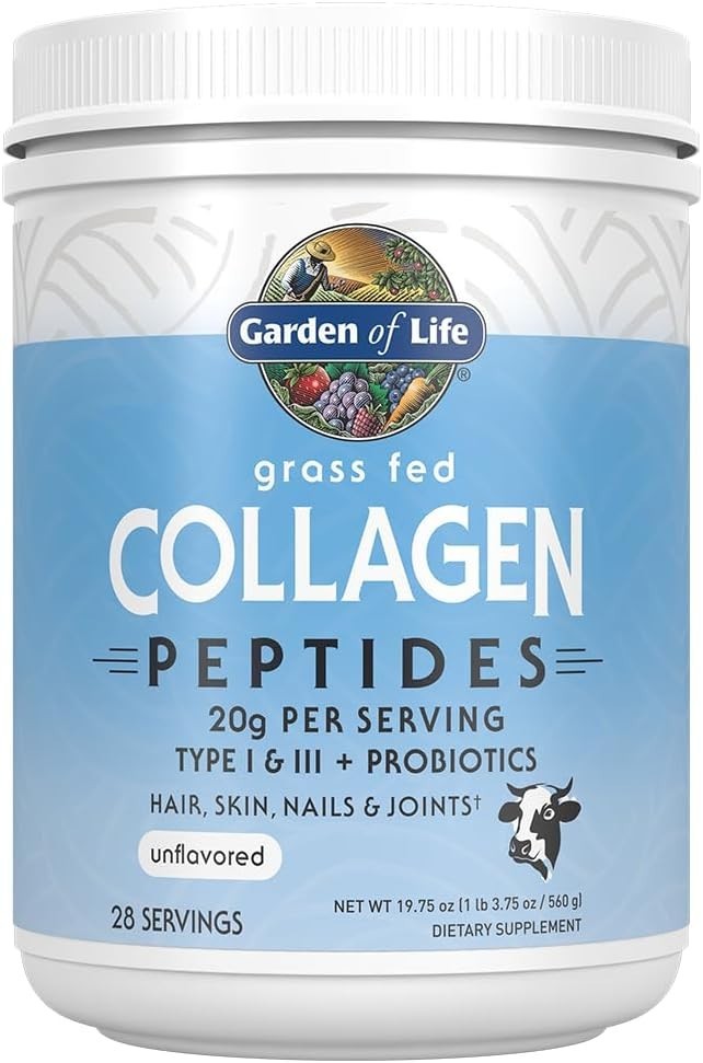 Garden of Life Grass Fed Collagen – Peptides Unflavored 560 grams Each (3 Packs)
