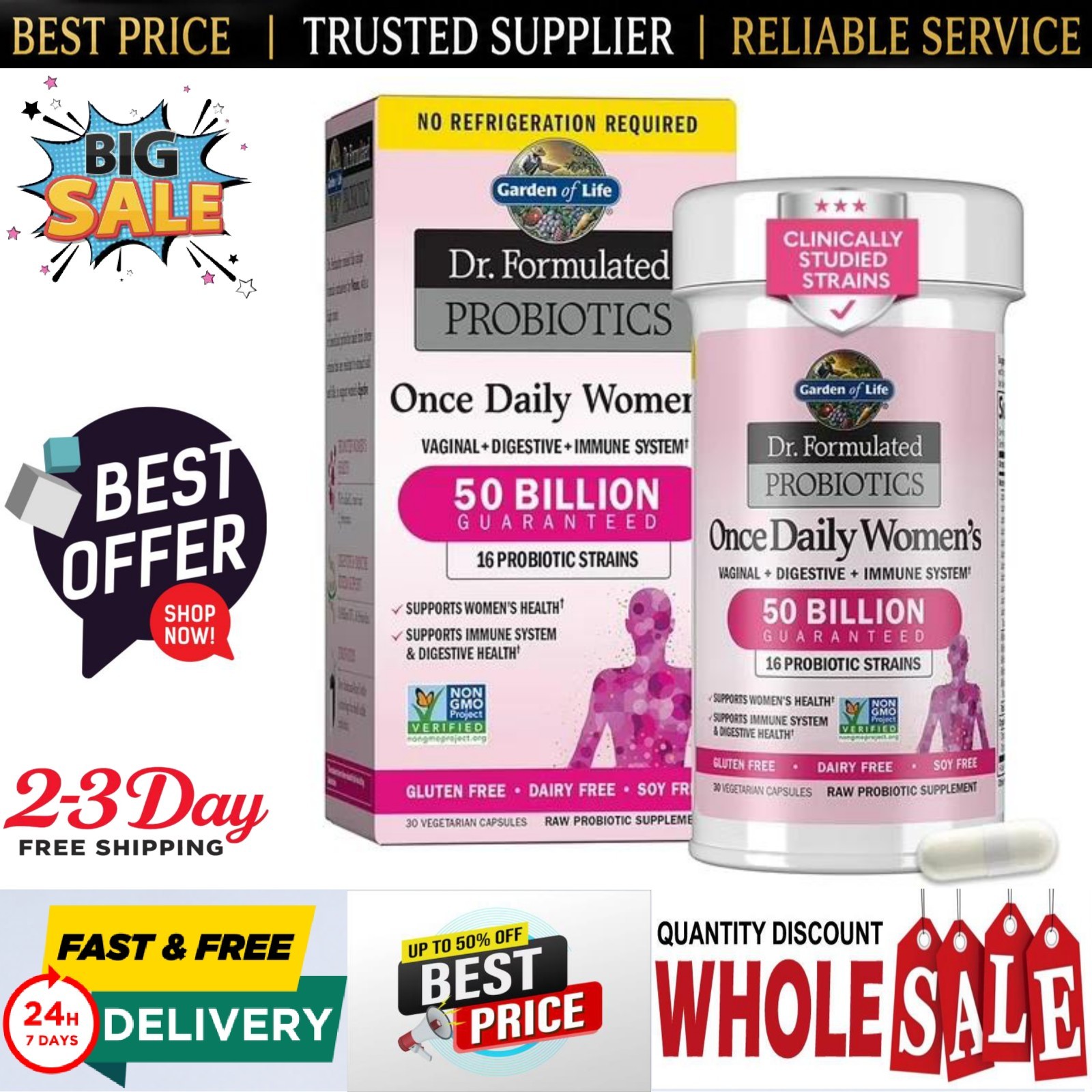Garden of Life Dr. Formulated Probiotics for Women’s 50B CFU 16 Prob 30Caps~2027