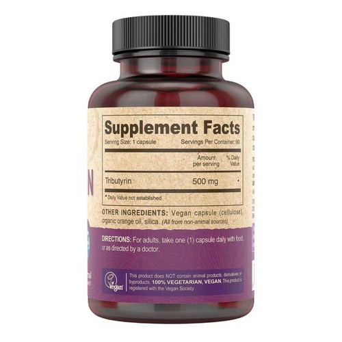 Vegan Tributyrin 90 Veg Caps 500 Mg-New US