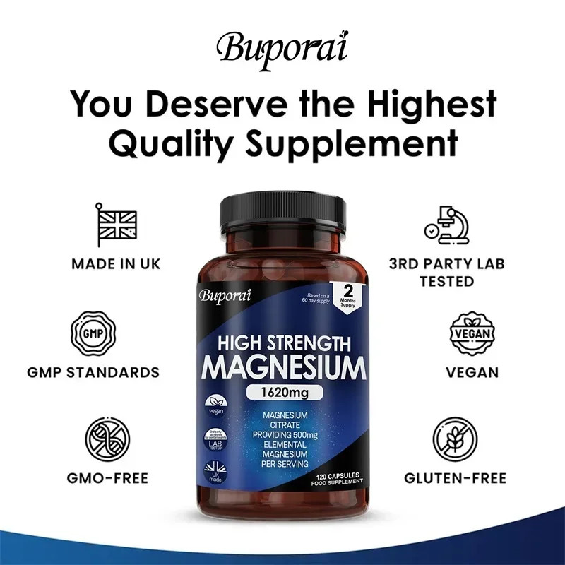 Magnesium 1620mg 240pcs, Regulate Sleep, Improve Muscle, Bone and Heart Health