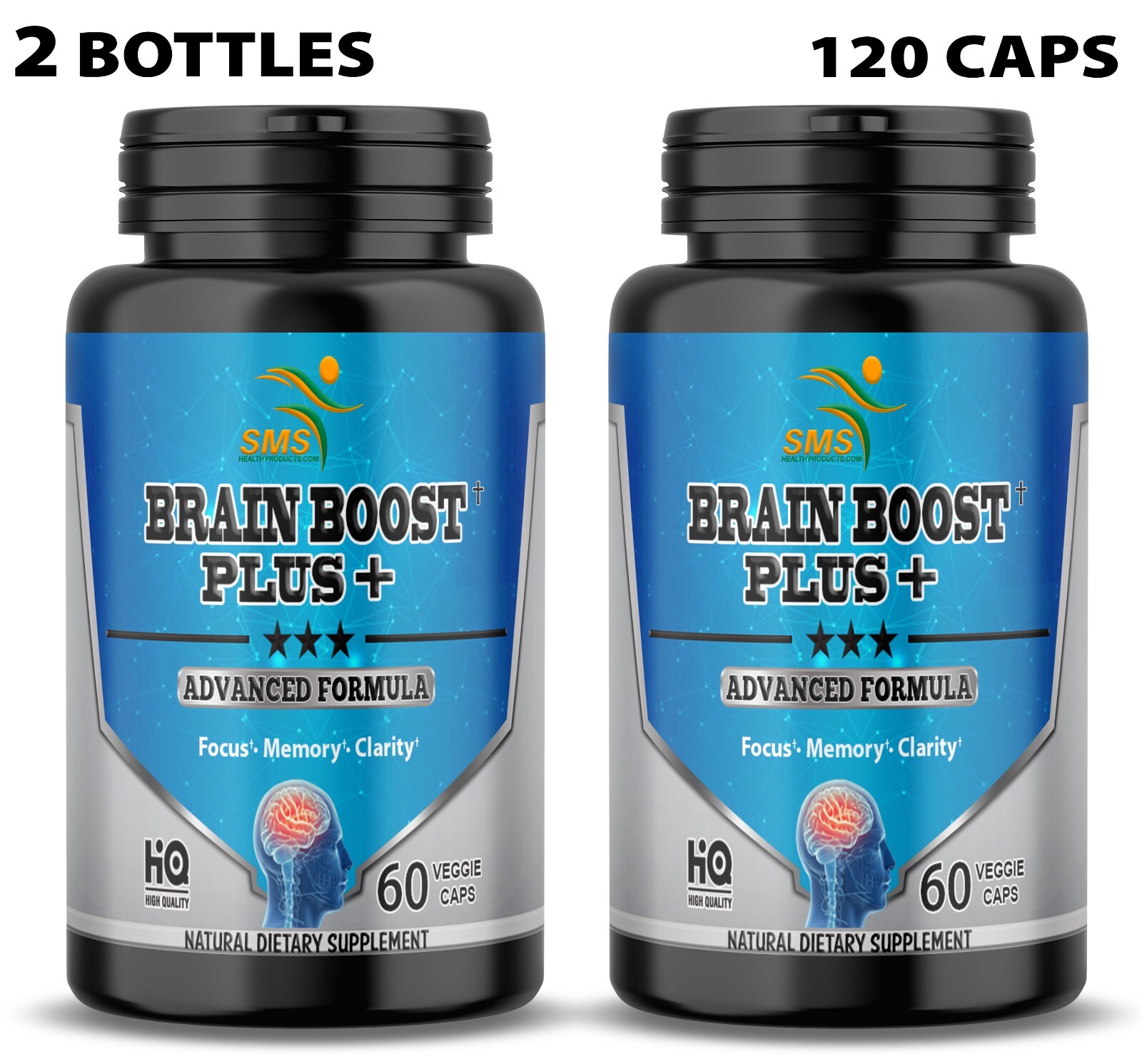 Brain Boost Plus Promotes Mental Clarity Focus & Memory Herbal Supplement