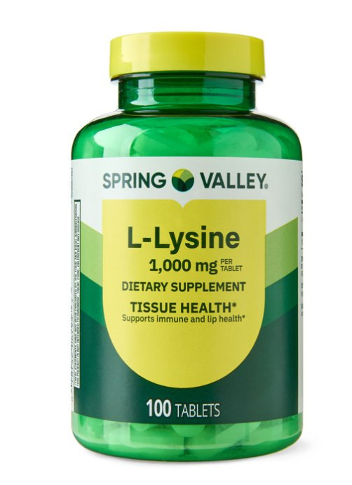 Spring Valley L-Lysine 1000 mg Tablets, 100 Count – Supports Immune Health