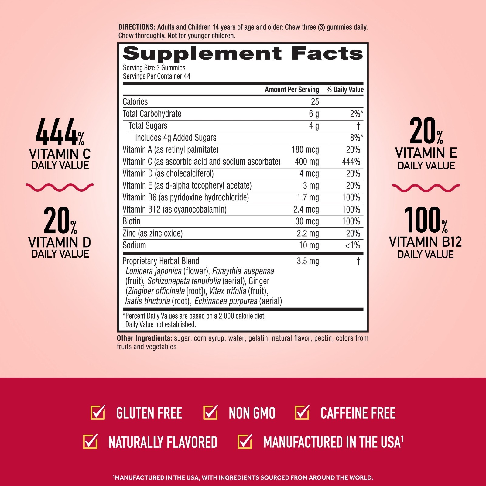 Airborne Immune Essentials Vitamin C Gummies Immunity Support Supplement 132ct