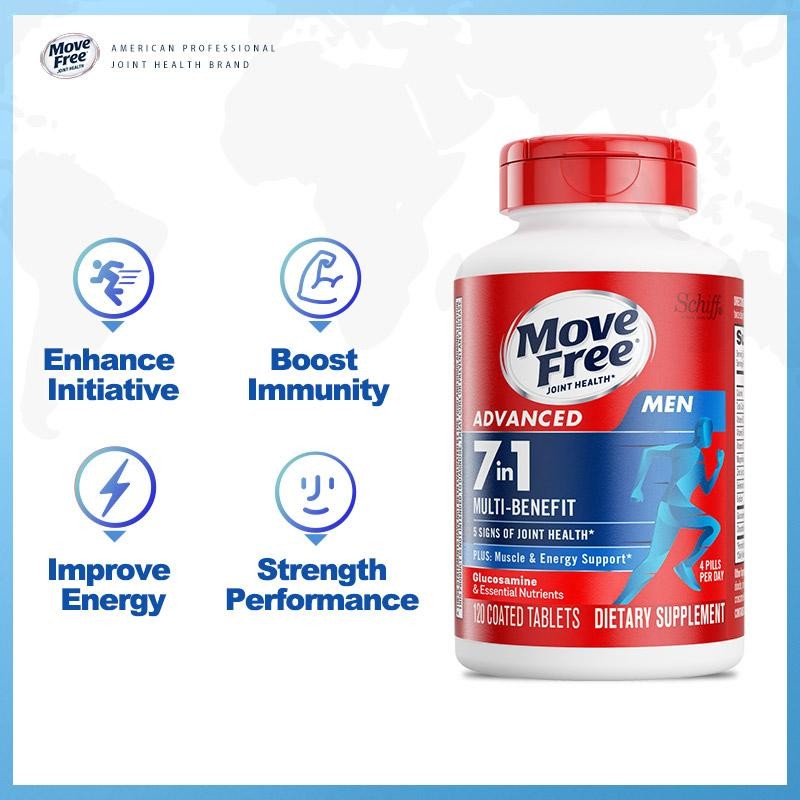 Move Free Enhanced 7-in-1 Glucosamine Chondroitin Multivitamins for Men, 120Tabs