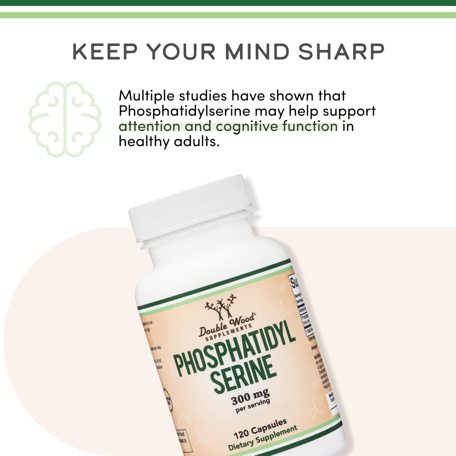 300mg Phosphatidylserine – Memory Support, Calm Sleep, Stress Relief, 120 Capsul