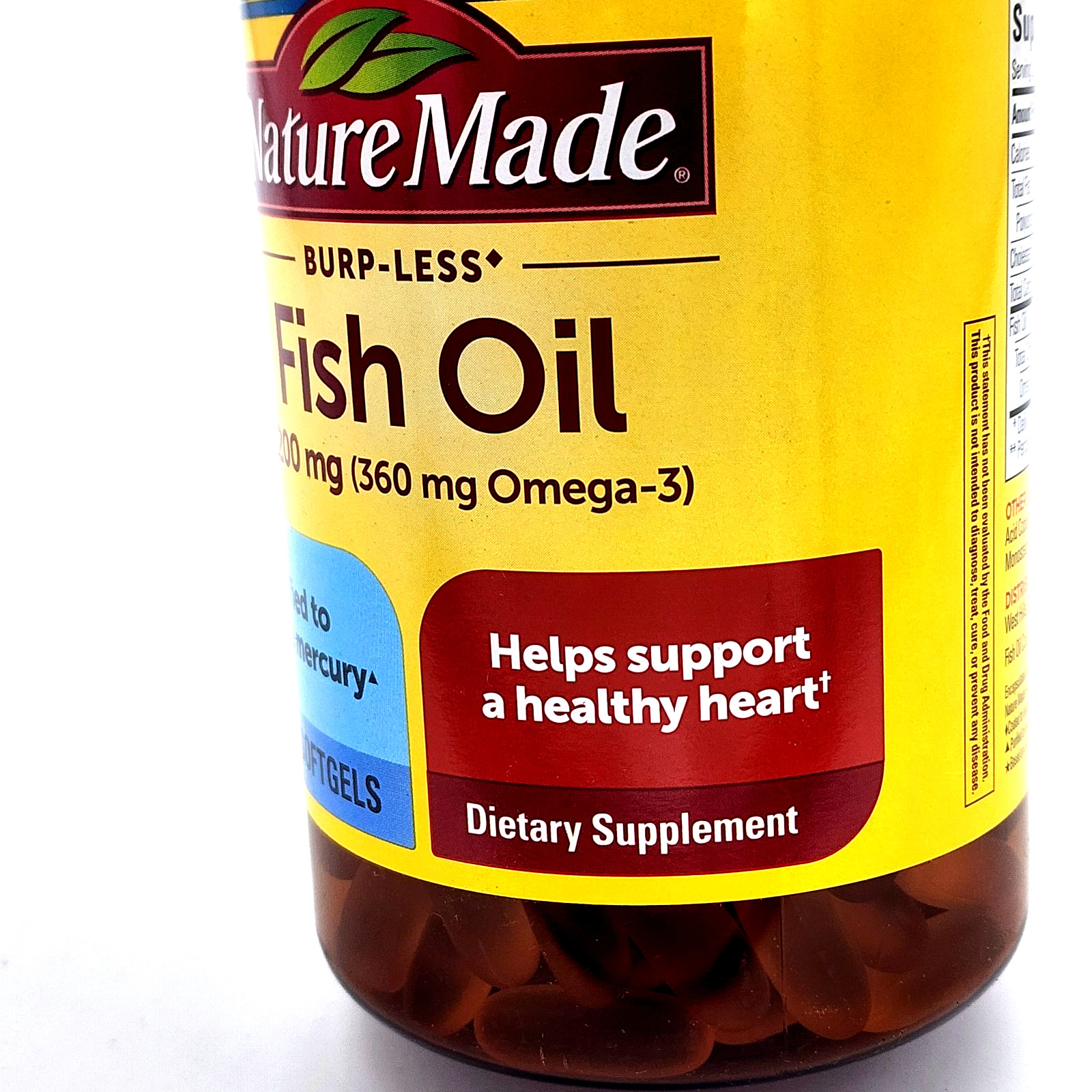 Nature Made Fish Oil 1,200 mg Burpless (240 Count) Exp 06/2028