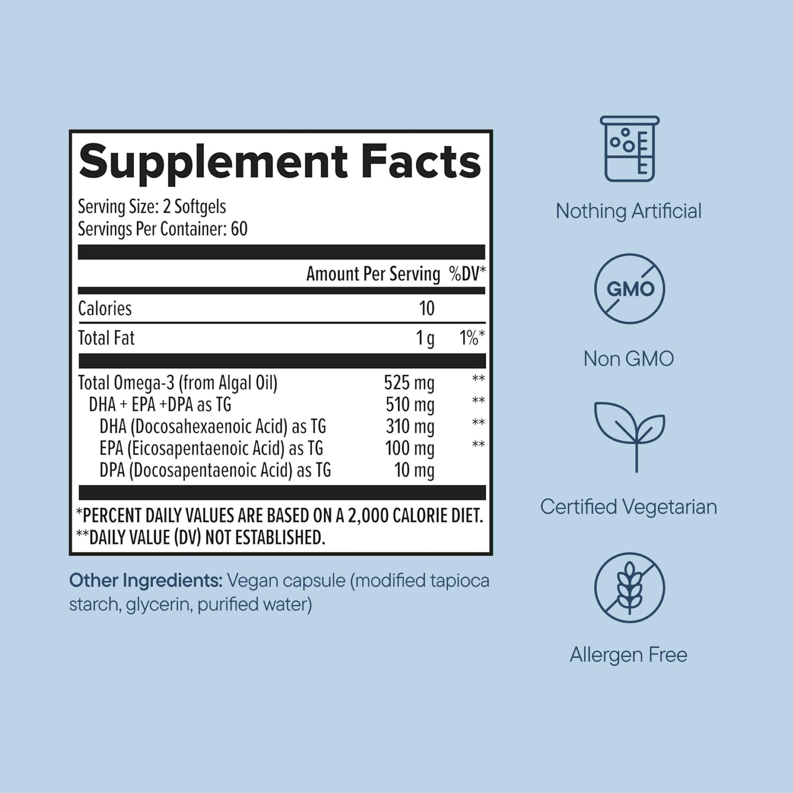 Zenwise Health Vegan Omega 3 Supplement – Burpless 120 Count (Pack of 1)