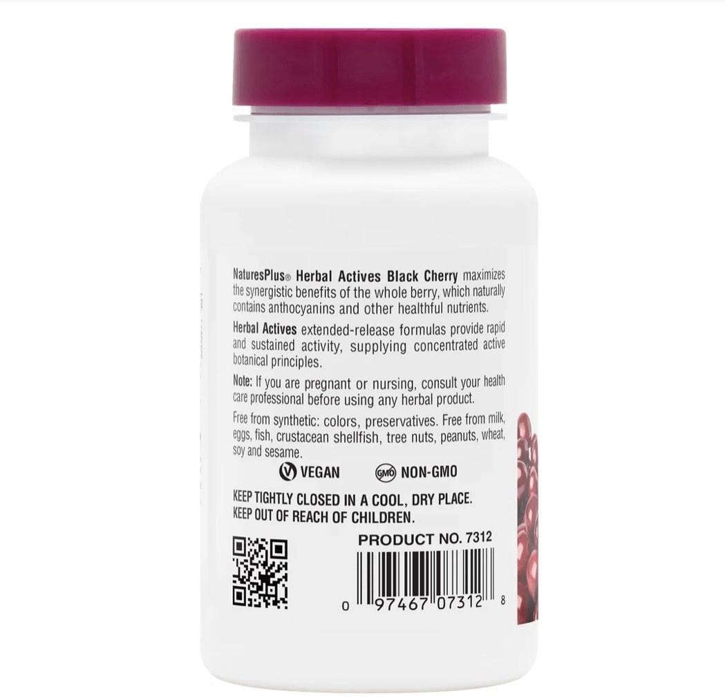 Nature’s Plus Herbal Actives Black Cherry 🍒 Extended Release 2-Pack NEW/SEALED