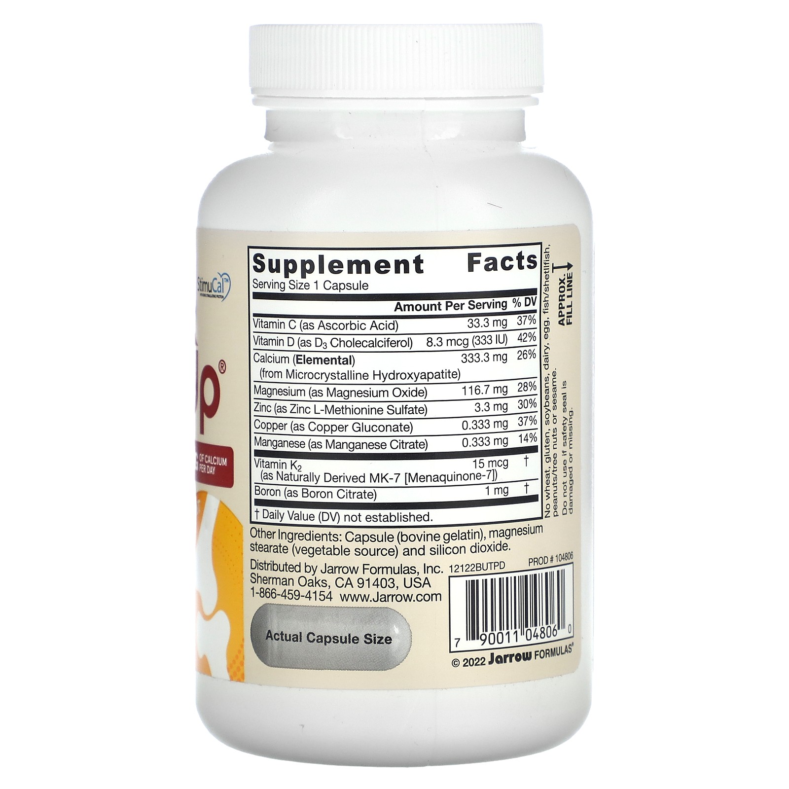 BoneUp 3 Per-Day, 1,000 mg, 90 Capsules