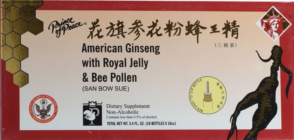 American Ginseng & Royal Jelly & Bee Pollen 3.4 Fl Oz (Pack of 1), No Color
