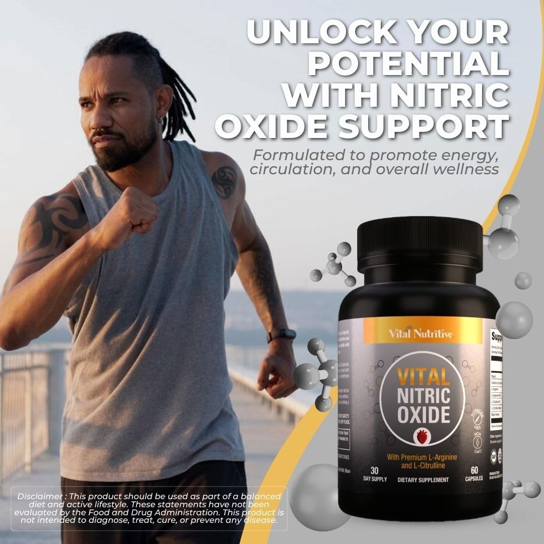 Vital Nitric Oxide Supplements for Men – Workout Booster Supplement for Men – Ni