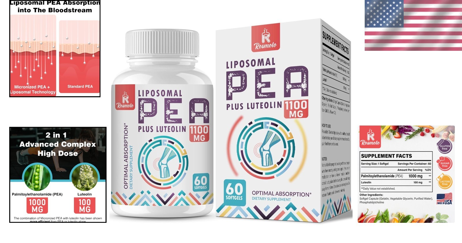 Micronized 1000mg Palmitoylethanolamide + 100mg Luteolin – Max Absorption