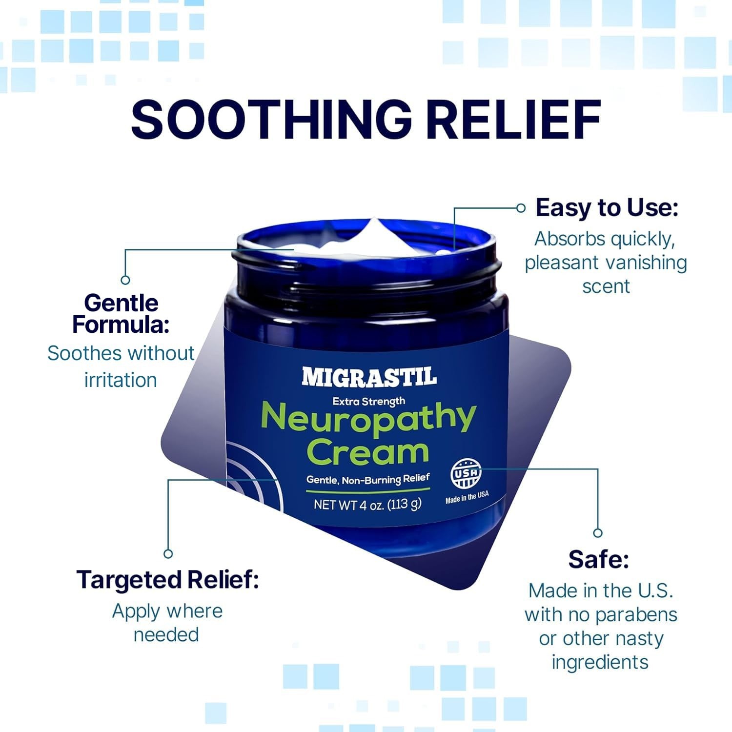 Migrastil Neuropathy Cream Extra Strength Gentle, Non-Burning Relief