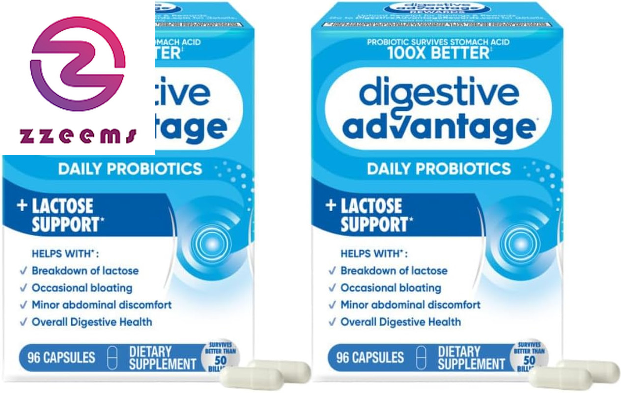 Probiotics + Lactase Digestive Enzymes for Digestive Health, Daily Probiotics fo