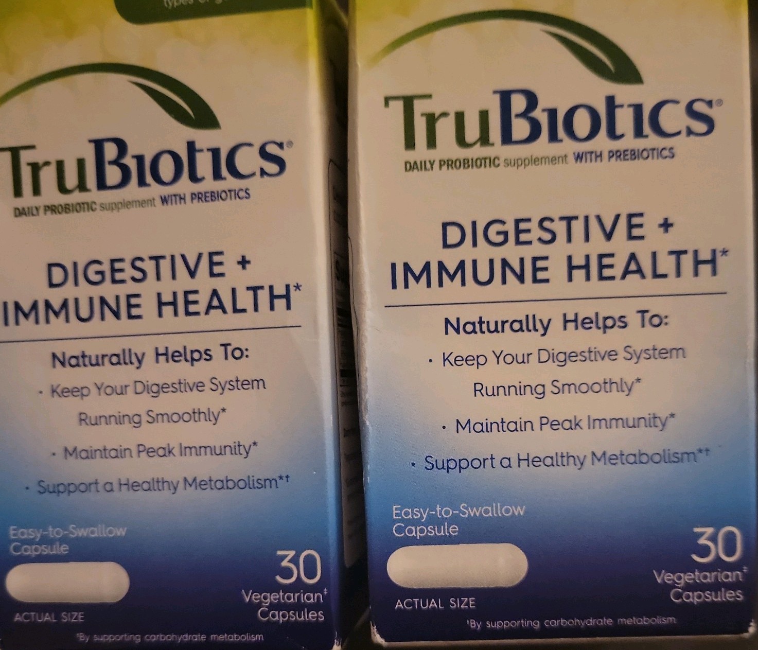2 TruBiotics DIGESTIVE IMMUNE HEALTH Daily Probiotic 30 Capsules Each 7/26 NIB