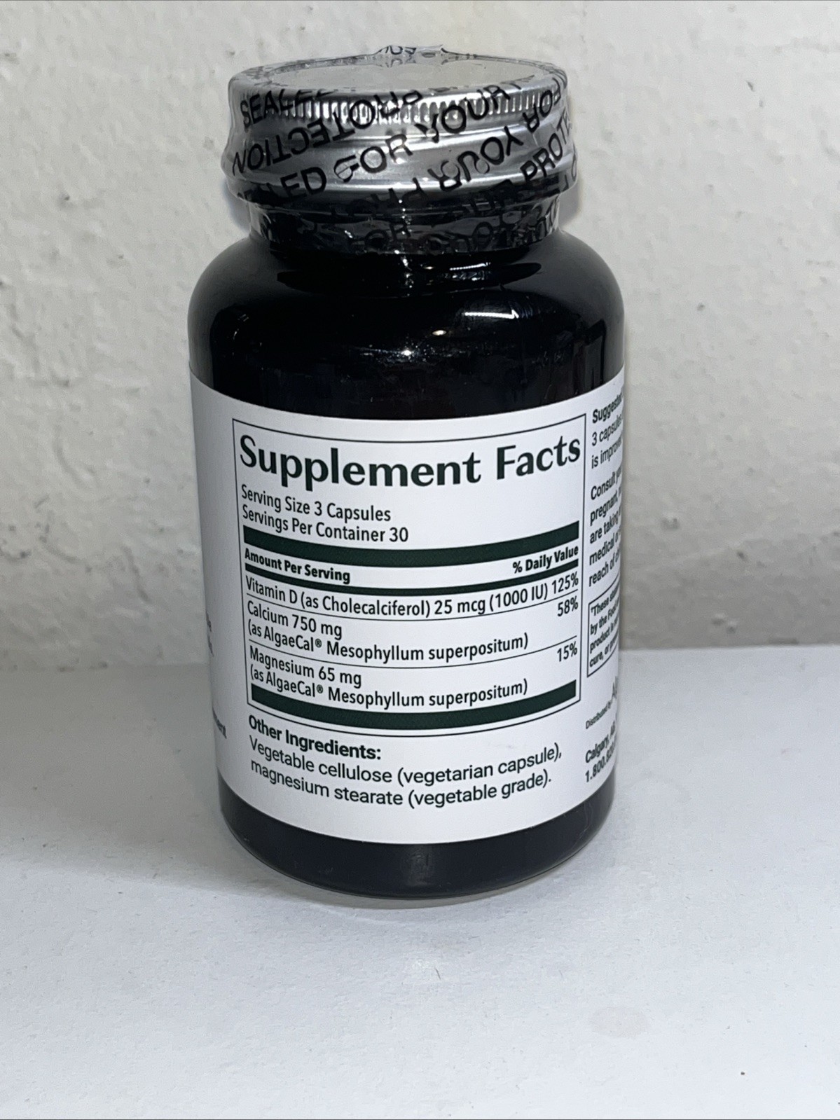 AlgaeCal Stronger Bones For Life Plant Based Calcium 90 Capsules EXP 04/2028