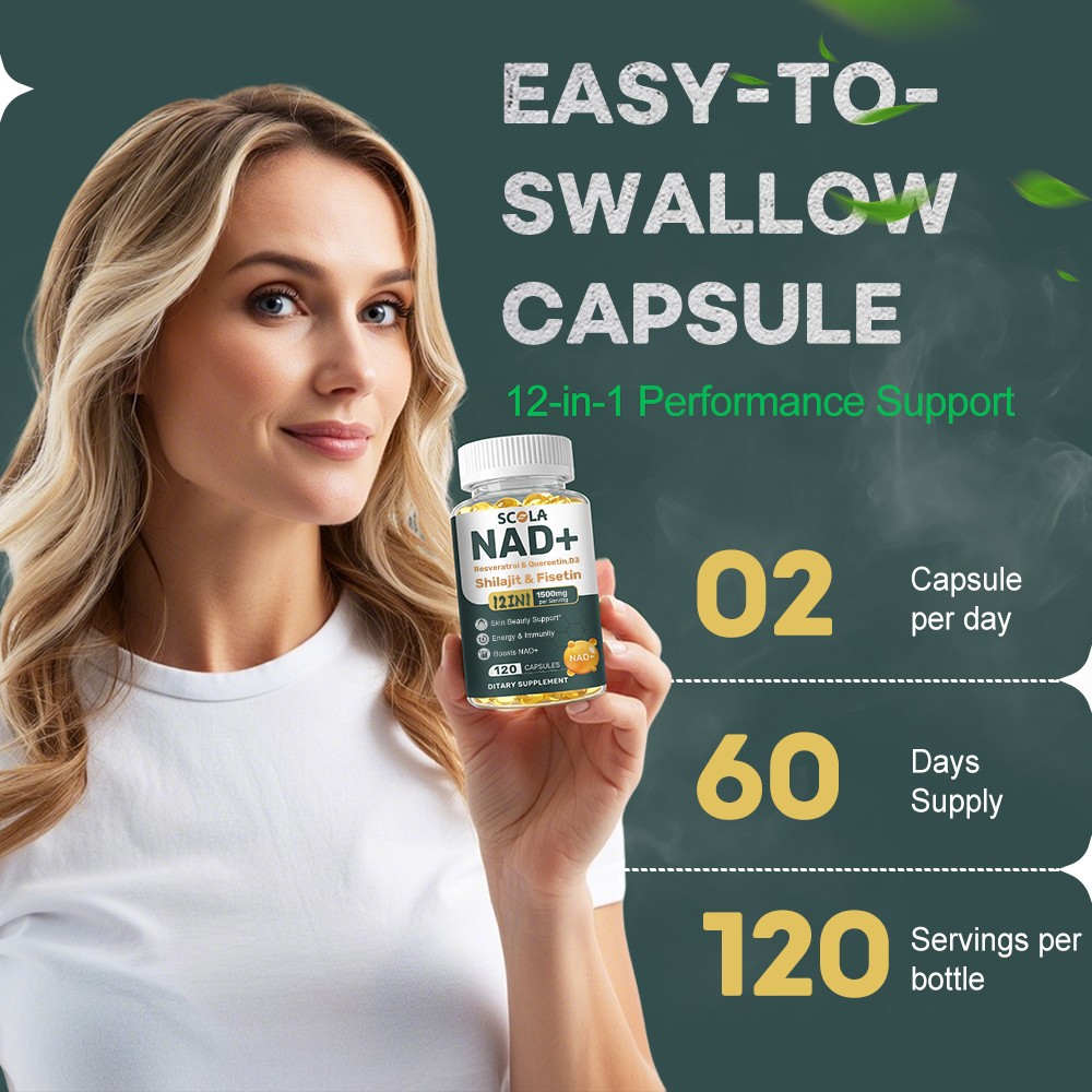 NAD supplement, 1500mg resveratrol containing supplement, 120 capsules USA Ship