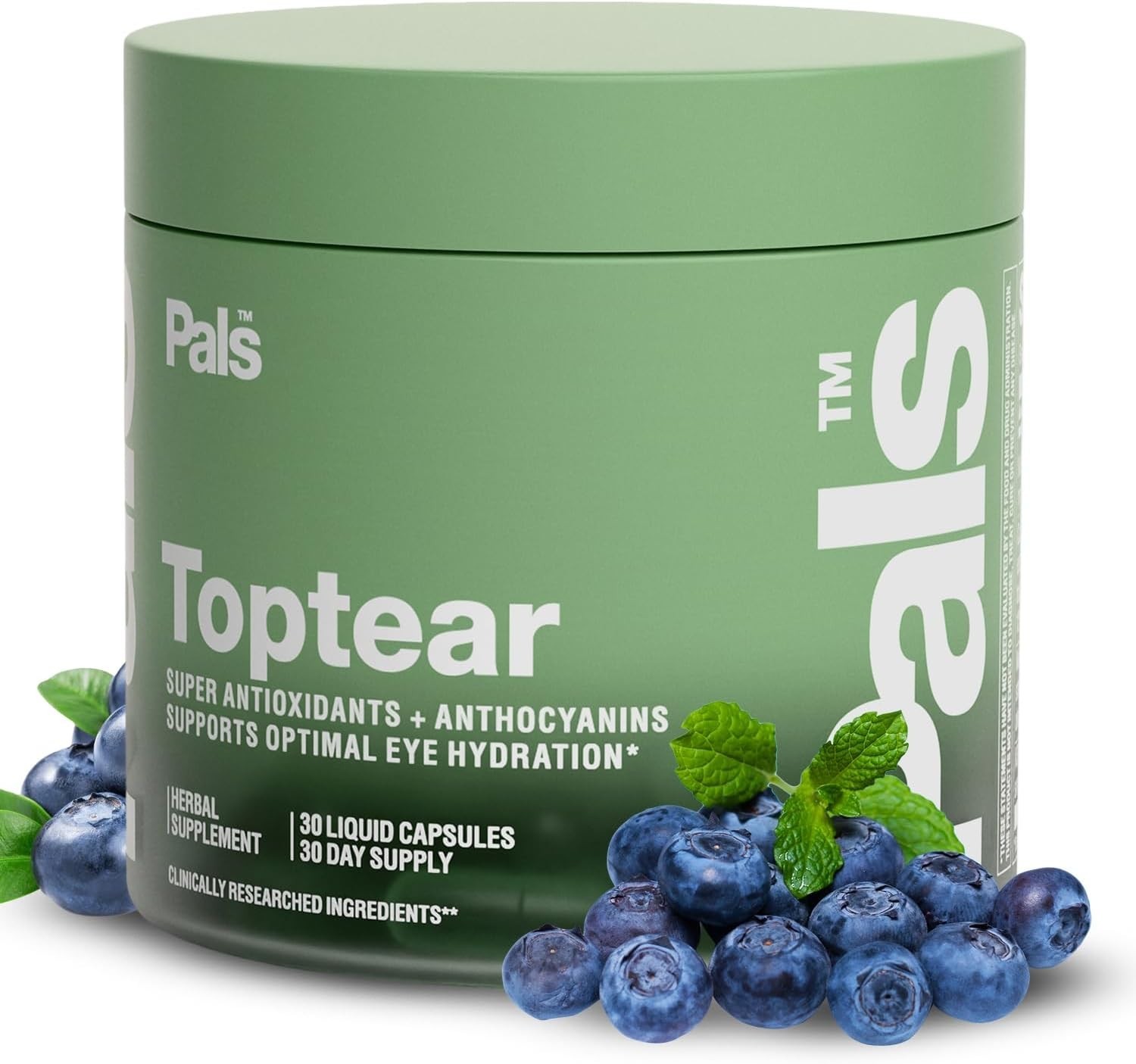 TopTear Dry Eye Vision Optic Health Supplement w/Bilberry & Maqui Berry Vegan