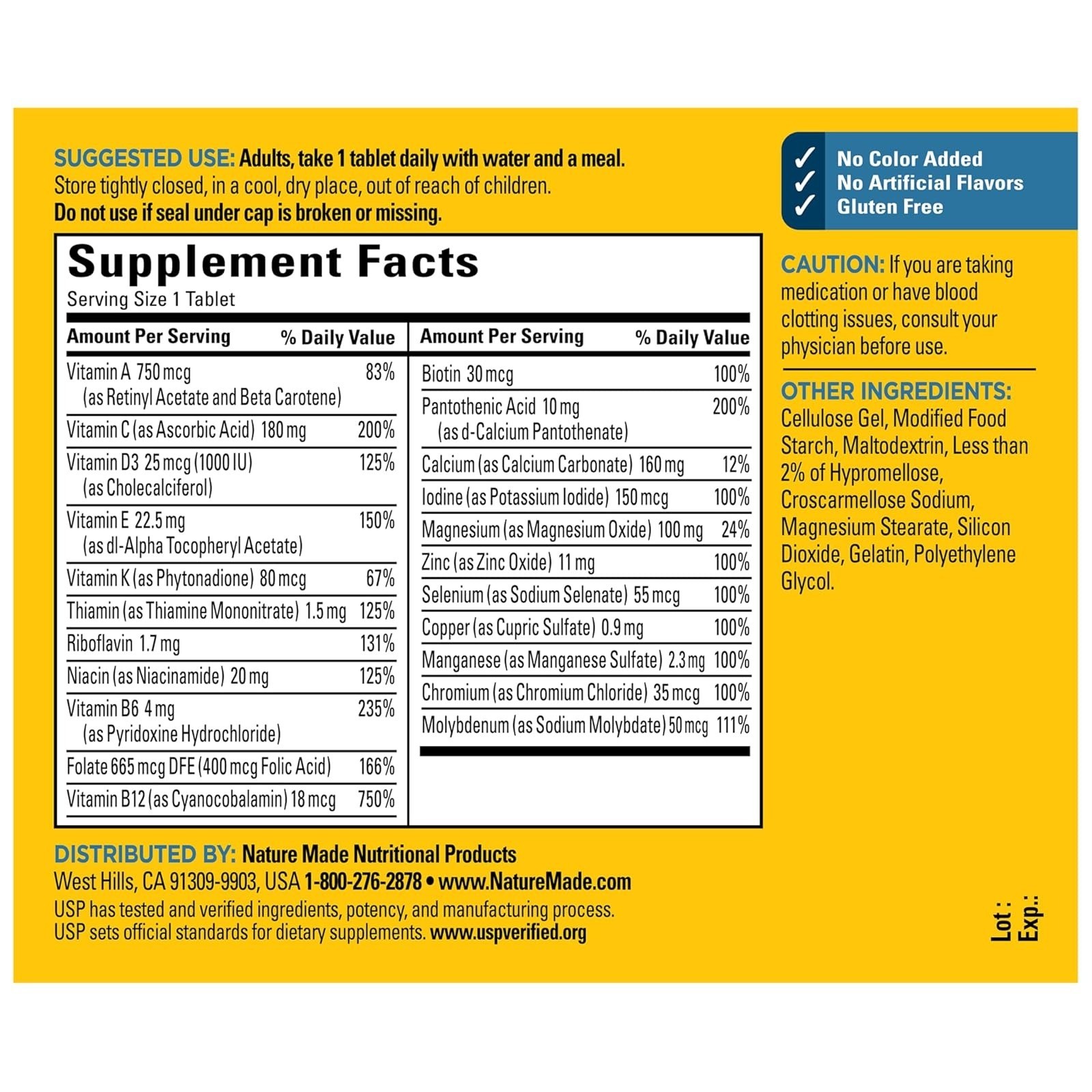 Nature Made Multivitamin for Him, Daily Nutritional Support, 90 Tablets