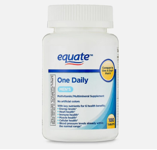 Equate One Daily Men’s Multivitamin Multimineral Supplement, 100 Tablets