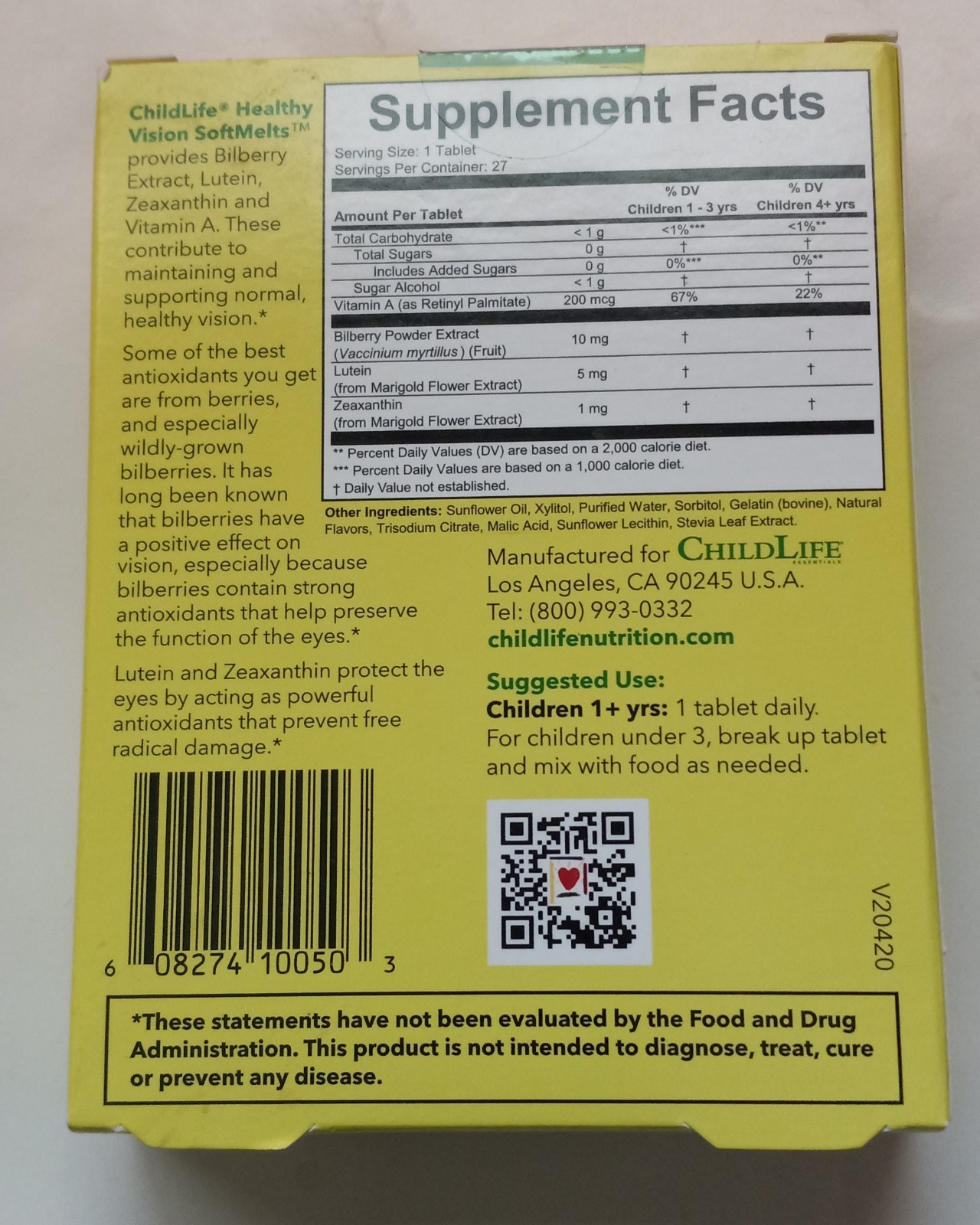 3 boxes childlife healthy vision 81 softmelts natural berry exp 1/28