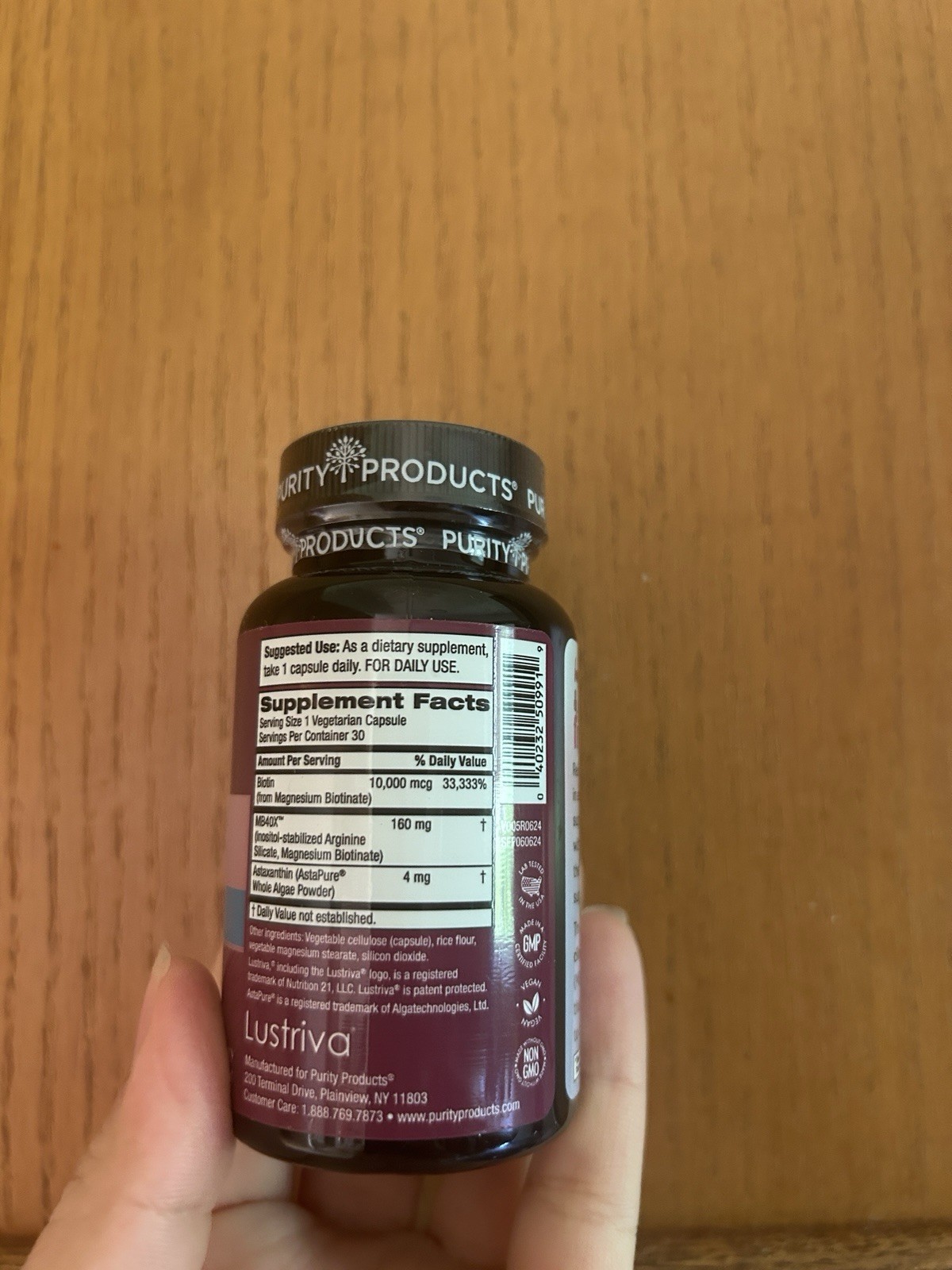Purity Products My Biotin Pro Clinical 10,000 mcg Hair Skin Nails 30 Vegan