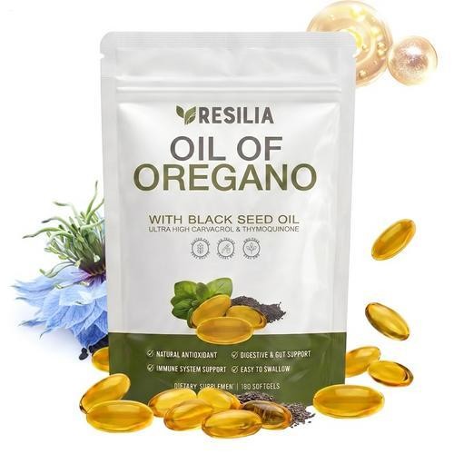 Resilia Oil Of Oregano 6000mg With Black Seed Oil Softgels – 60 Capsules