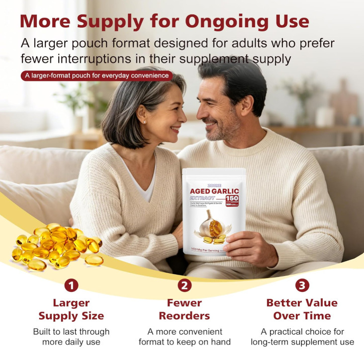 2 Years Aged Garlic Extract Odorless Organic 300 Softgels Heart Immune Support