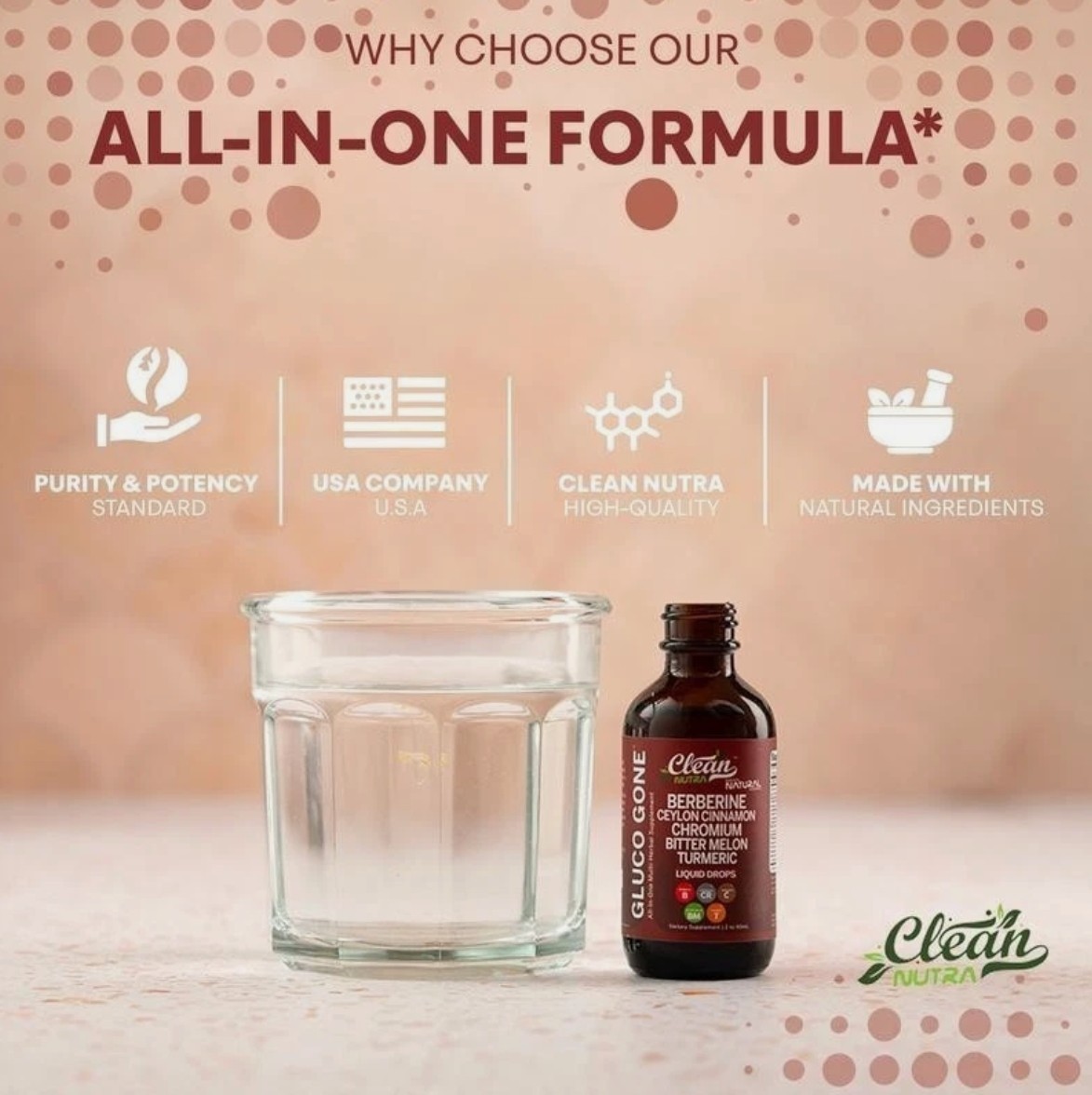 3 Bottles Clean Nutra Berberine with Ceylon Cinnamon Supplement Liquid Drops NEW