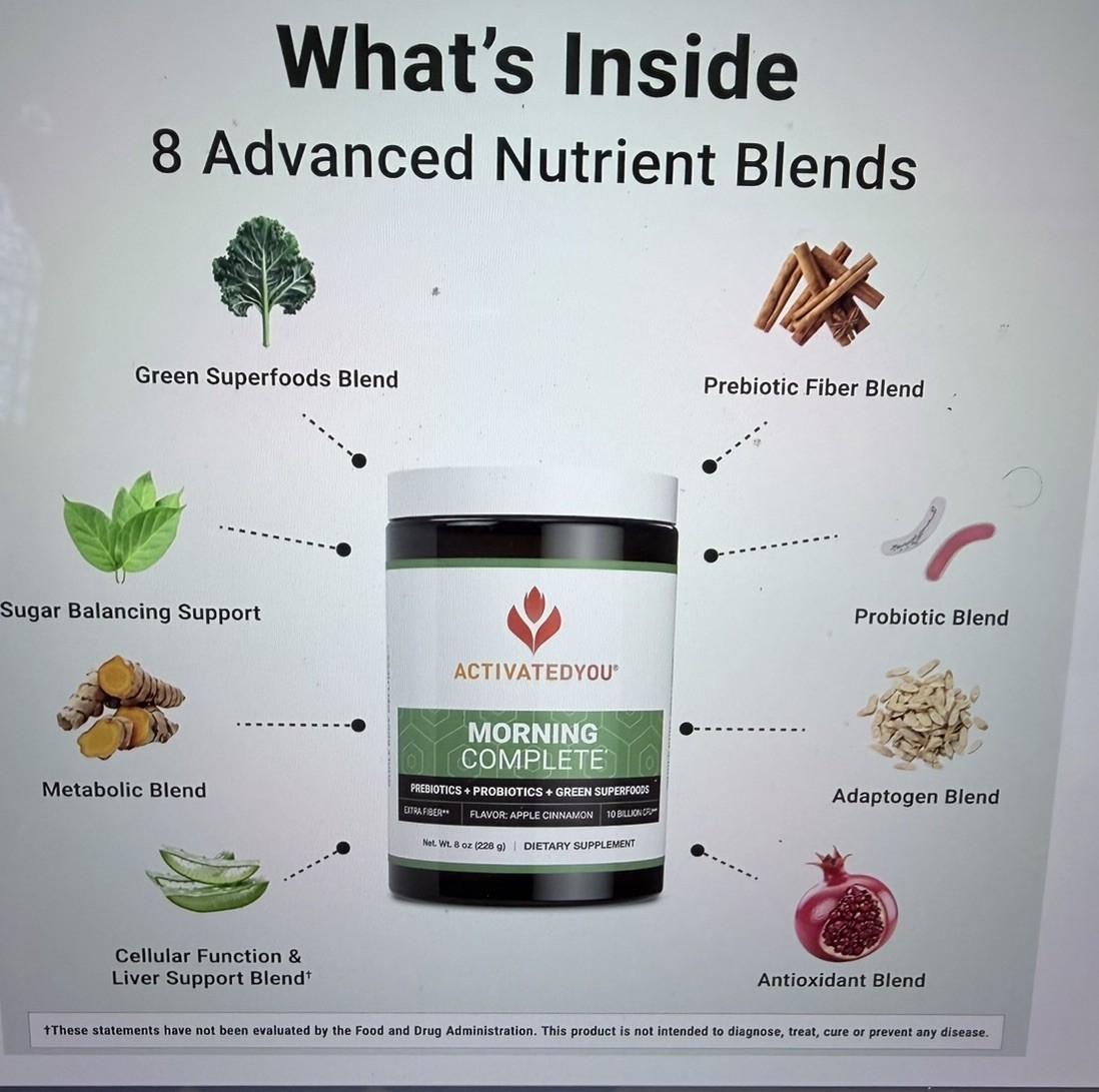 ActivatedYou Morning Complete Nutritional Supplement Apple Cinnamon 8 oz , 228 g